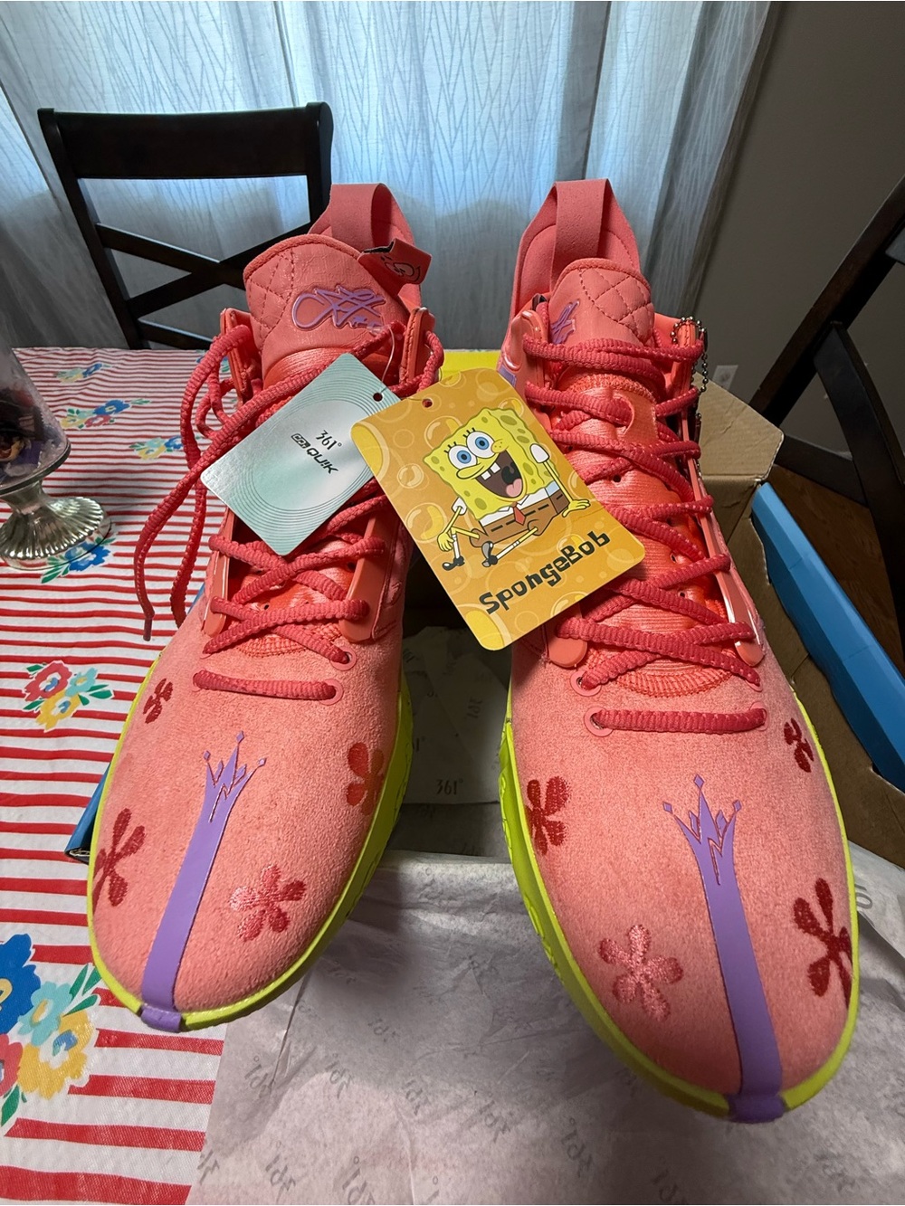 SpongeBob Coral Pink Men's Athletic Sneakers